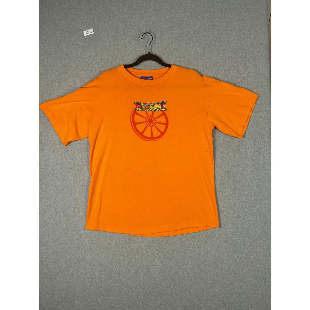 Sonic Drive-In Graphic T Shirt Large Orange Flavors of Sonic Employee Distressed